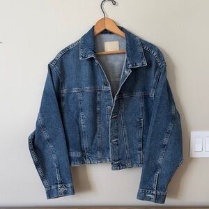 AG Adriano Goldschmied Women's Blue Mirah Denim Trucker Jacket Coat Size M